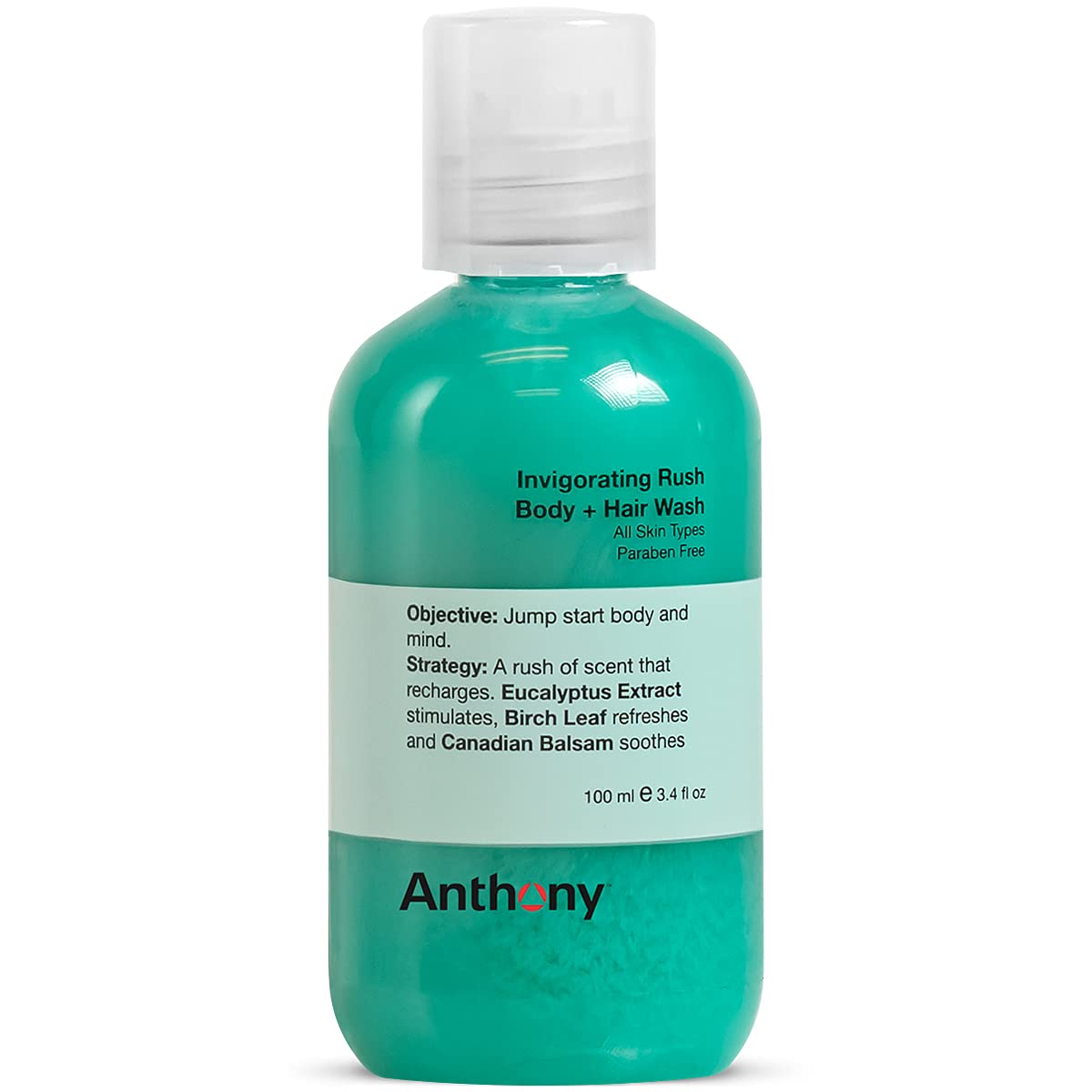 Anthony Invigorating Rush Hair plus Body Wash, 3.4 oz.